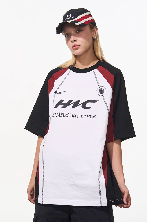 Harsh and Cruel Retro Logo Printed Football Tee