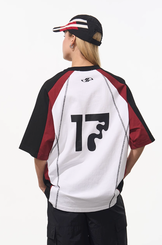 Harsh and Cruel Retro Logo Printed Football Tee