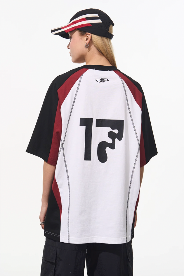 Harsh and Cruel Retro Logo Printed Football Tee