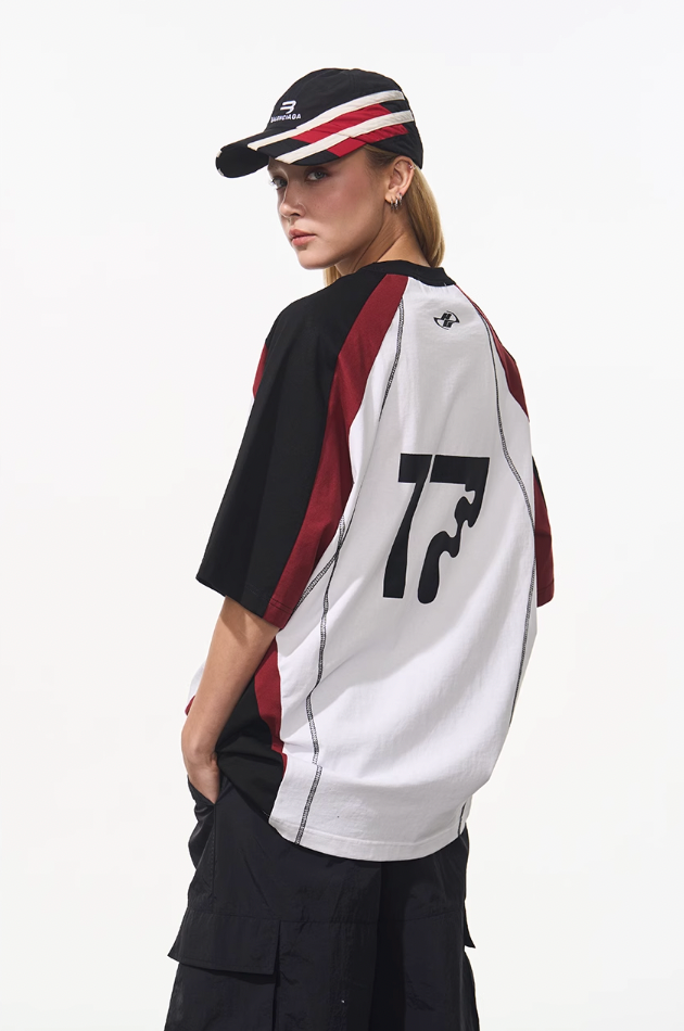 Harsh and Cruel Retro Logo Printed Football Tee