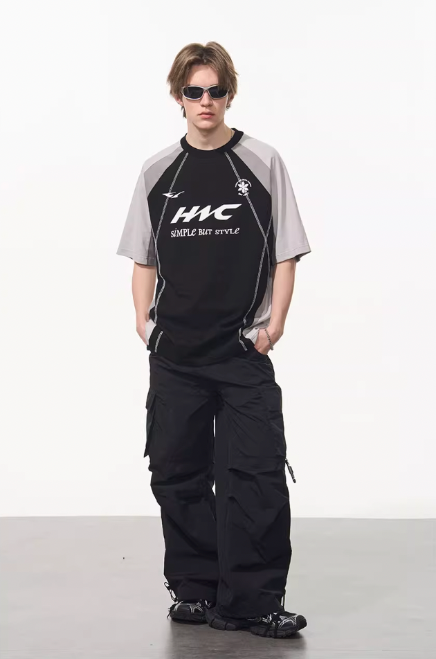 Harsh and Cruel Retro Logo Printed Football Tee