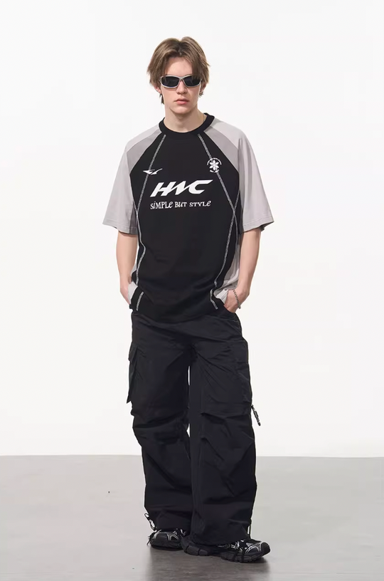 Harsh and Cruel Retro Logo Printed Football Tee