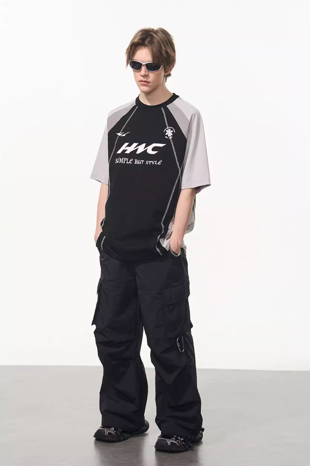 Harsh and Cruel Retro Logo Printed Football Tee