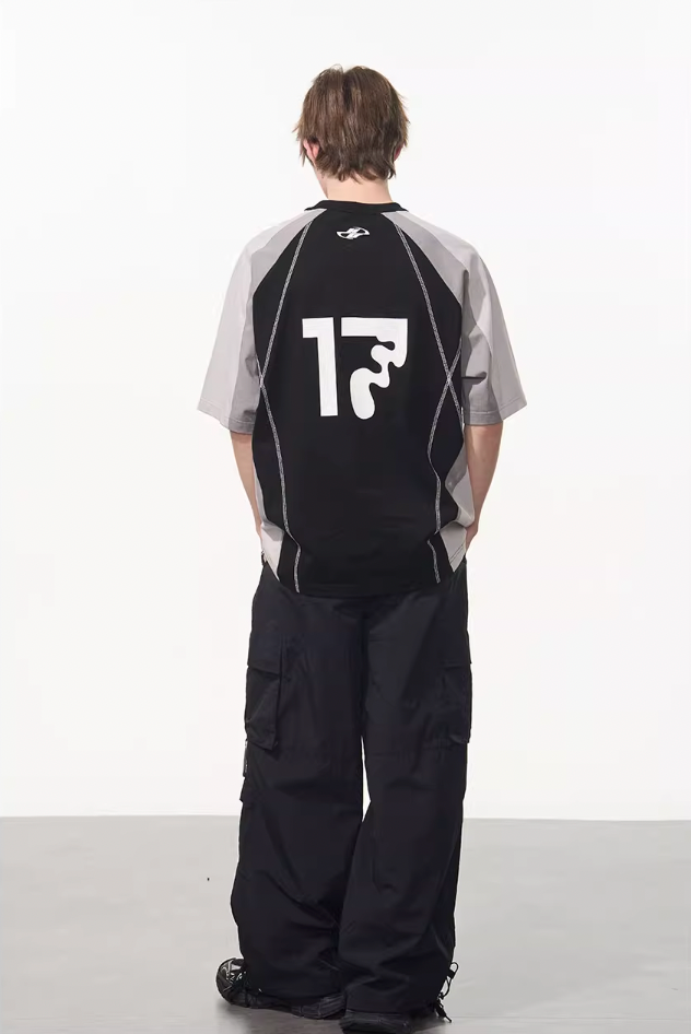 Harsh and Cruel Retro Logo Printed Football Tee