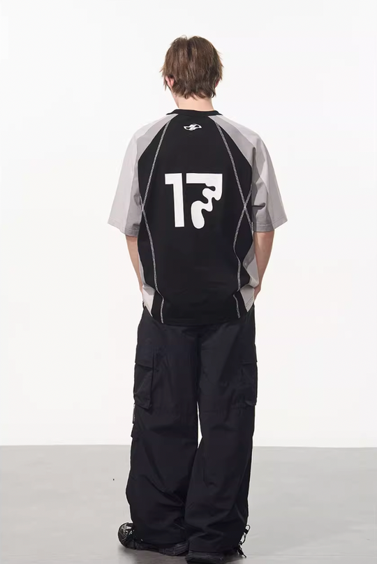Harsh and Cruel Retro Logo Printed Football Tee