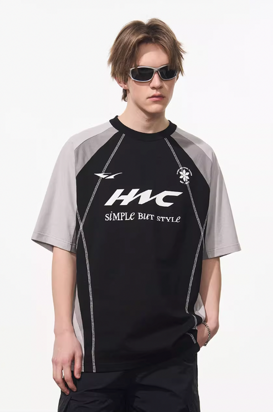 Harsh and Cruel Retro Logo Printed Football Tee