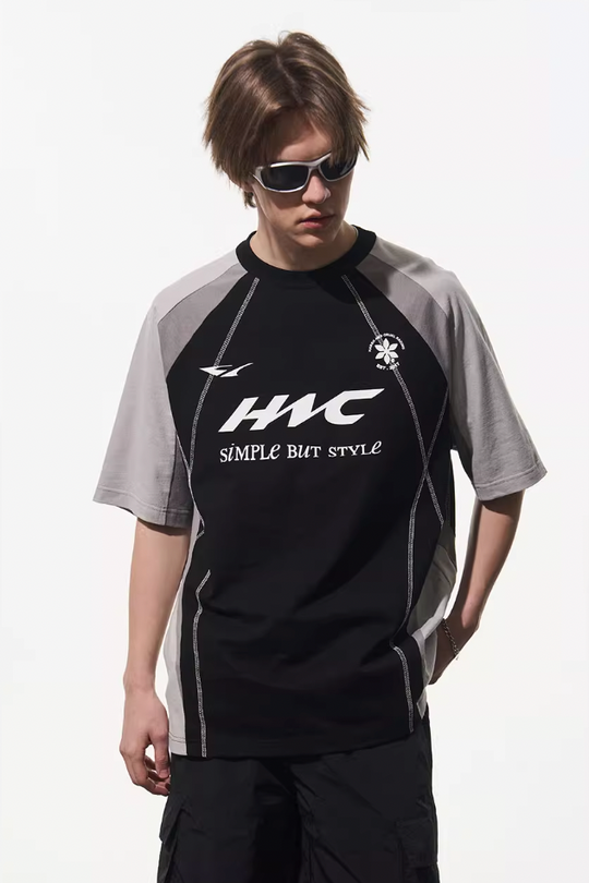 Harsh and Cruel Retro Logo Printed Football Tee