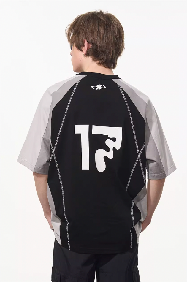 Harsh and Cruel Retro Logo Printed Football Tee