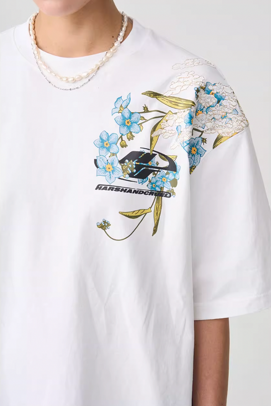 Harsh and Cruel Floral Embroidery Logo Tee