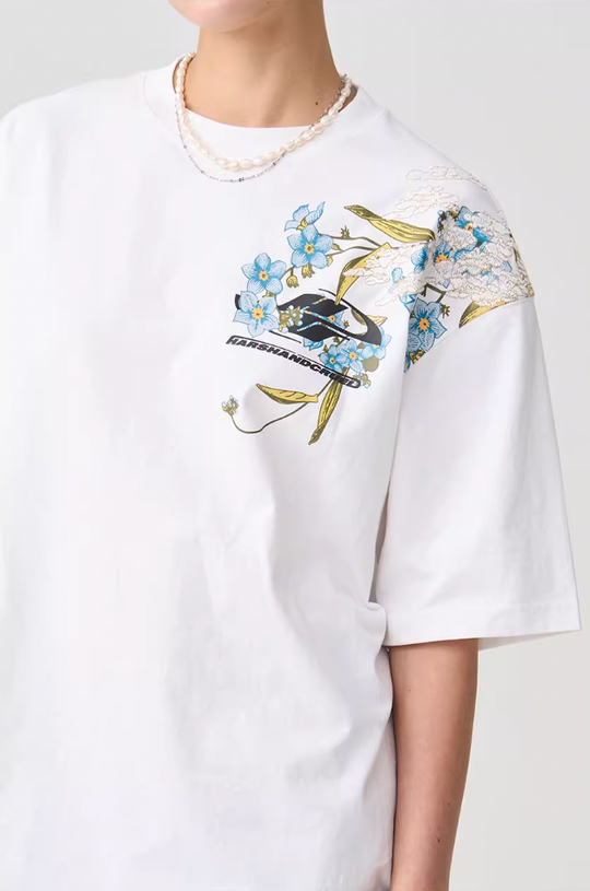 Harsh and Cruel Floral Embroidery Logo Tee