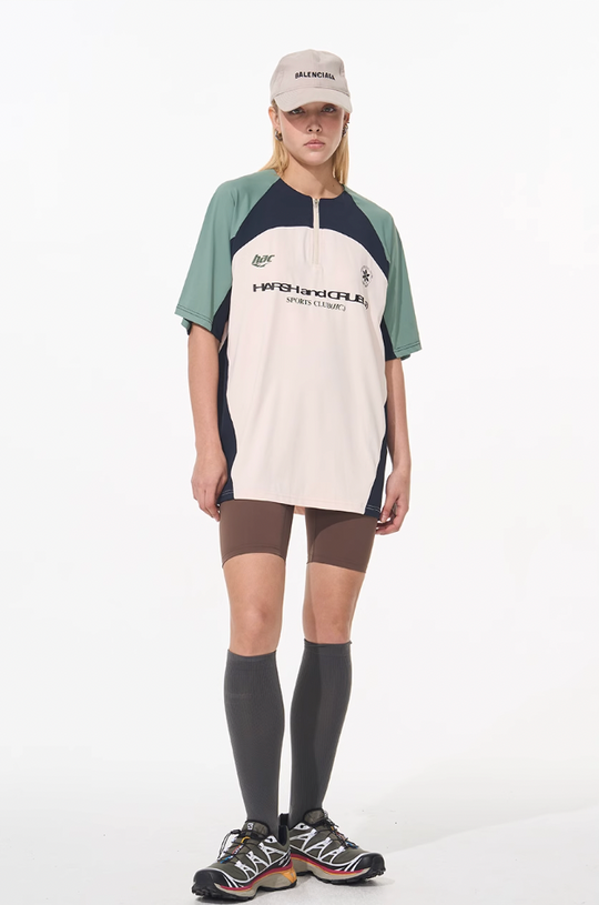 Harsh and Cruel Cycling Half Zip Logo Tee