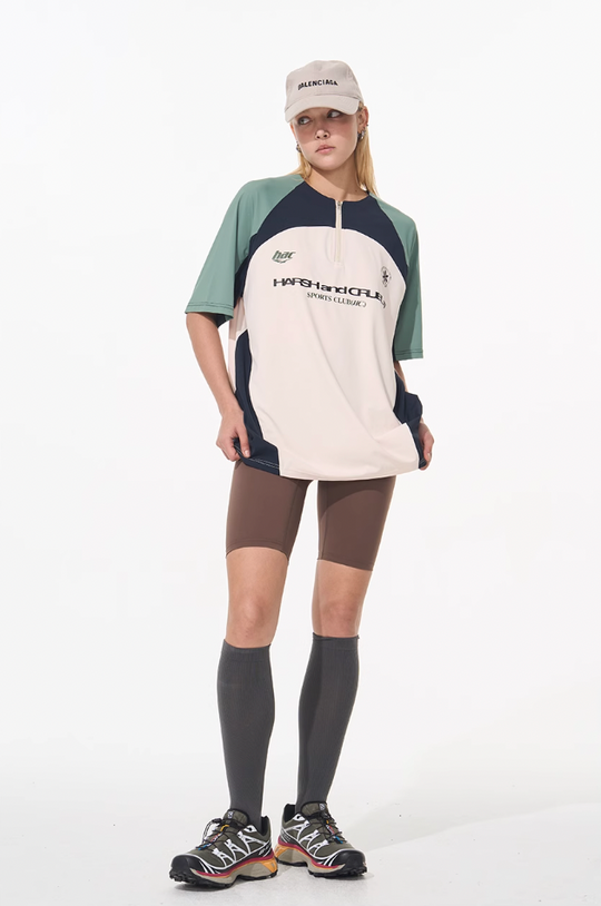 Harsh and Cruel Cycling Half Zip Logo Tee