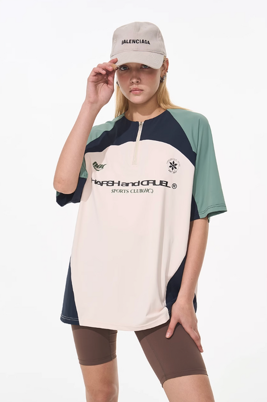 Harsh and Cruel Cycling Half Zip Logo Tee