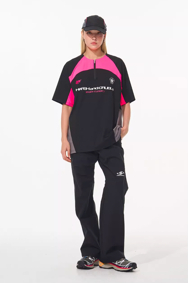 Harsh and Cruel Cycling Half Zip Logo Tee