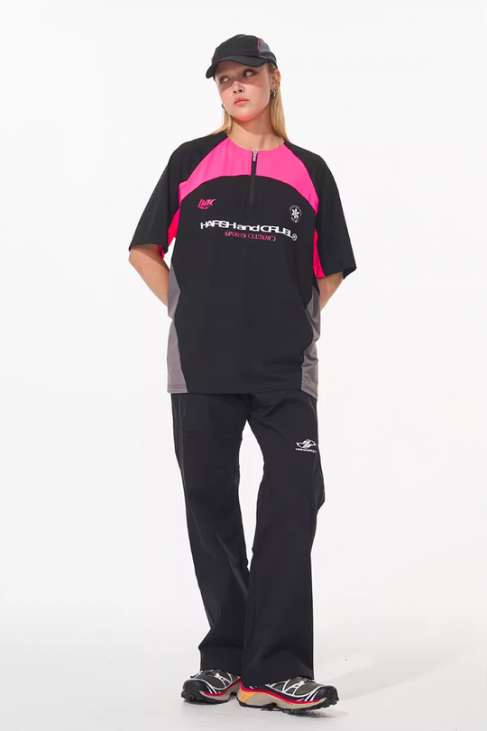 Harsh and Cruel Cycling Half Zip Logo Tee