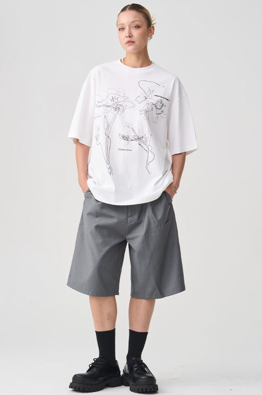 Harsh and Cruel Dotted Lines Flower Tee