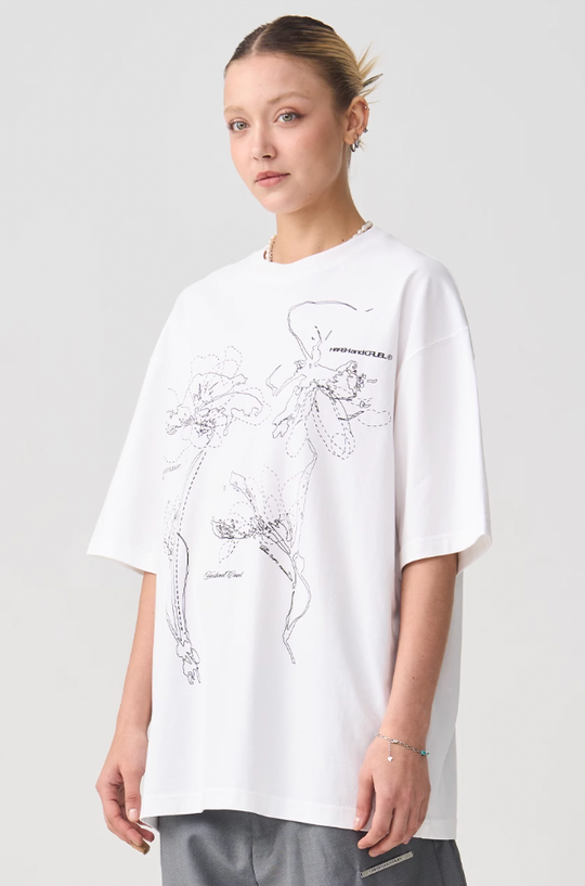 Harsh and Cruel Dotted Lines Flower Tee