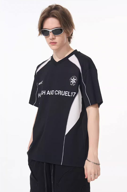 Harsh and Cruel Spliced Jersery Logo Tee