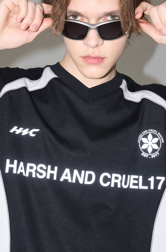 Harsh and Cruel Spliced Jersery Logo Tee