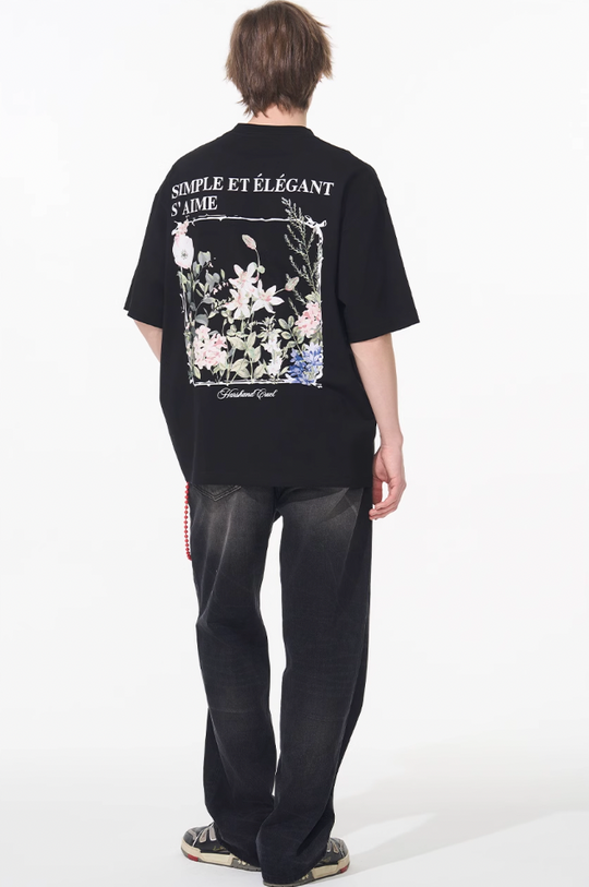 Harsh and Cruel Ink Illustration Floral Tee