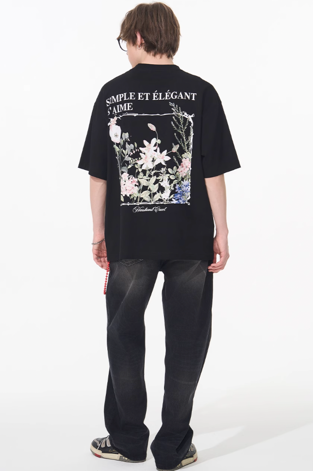 Harsh and Cruel Ink Illustration Floral Tee