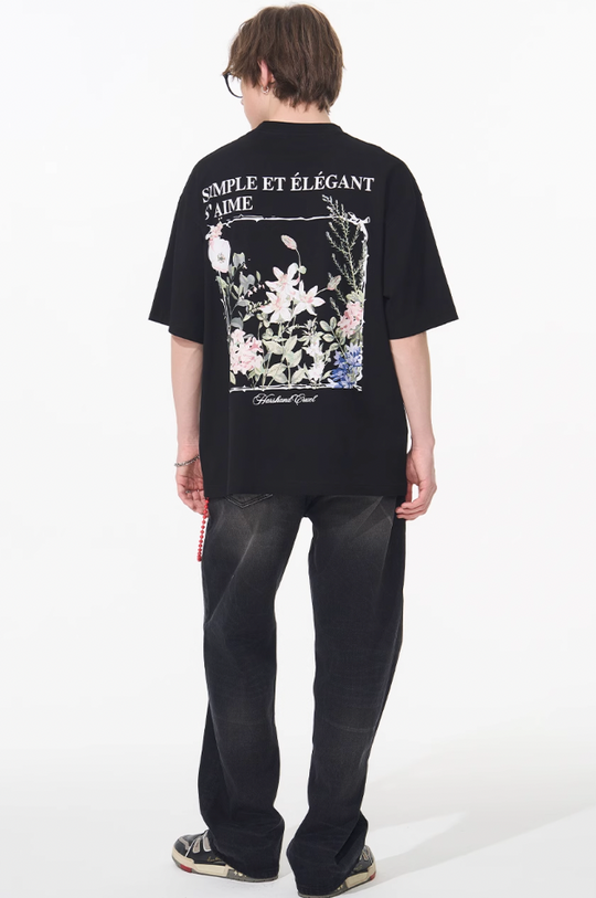 Harsh and Cruel Ink Illustration Floral Tee