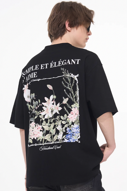 Harsh and Cruel Ink Illustration Floral Tee