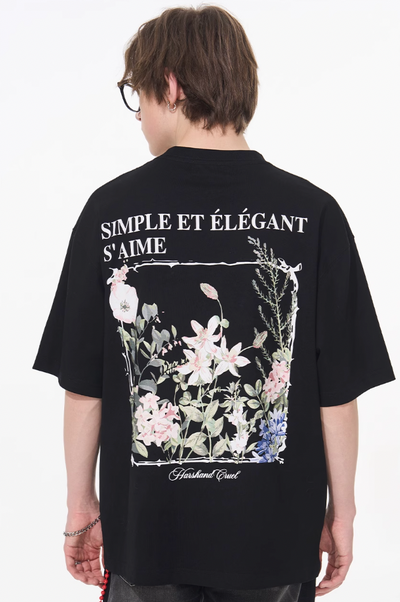 Harsh and Cruel Ink Illustration Floral Tee