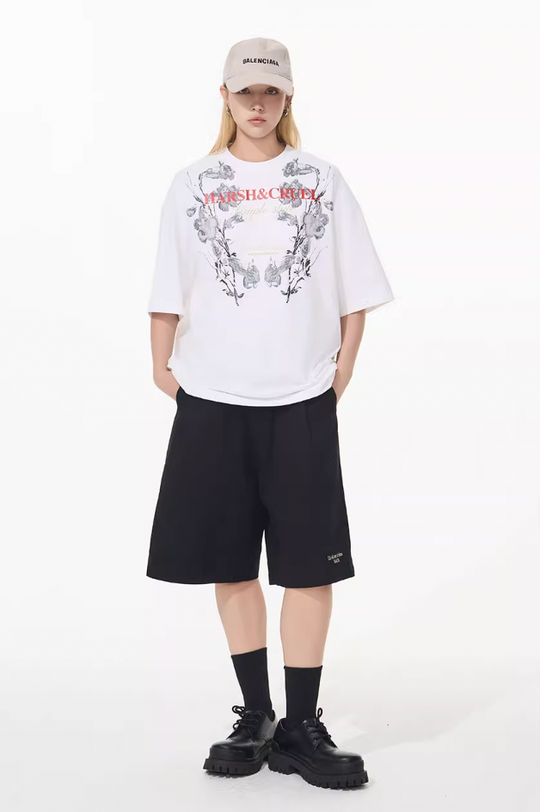 Harsh and Cruel Symmetrical Floral Print Tee