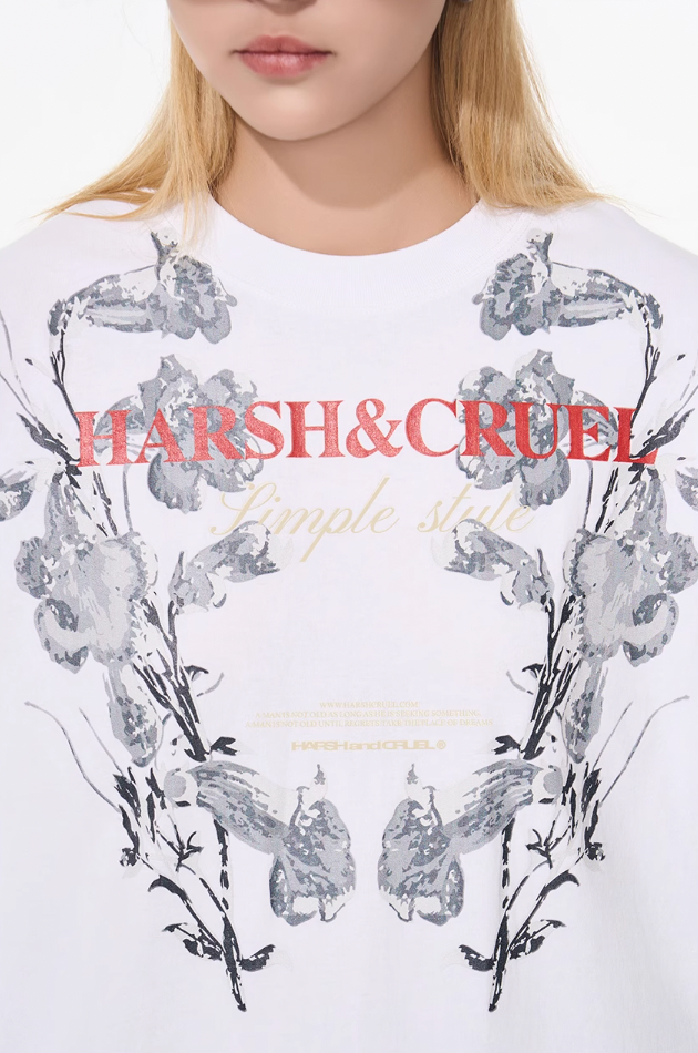 Harsh and Cruel Symmetrical Floral Print Tee