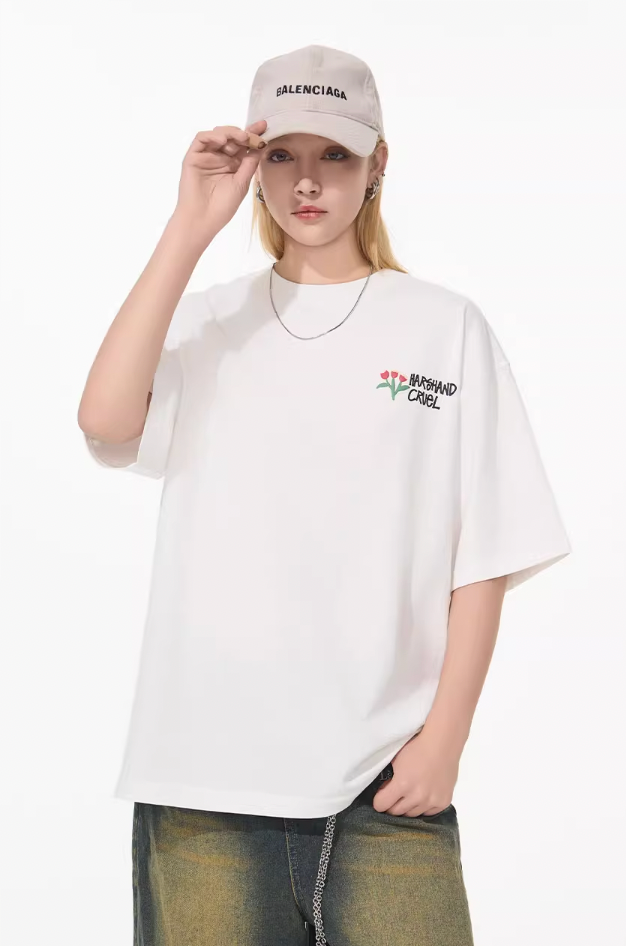 Harsh and Cruel Puff Print Flowers Tee