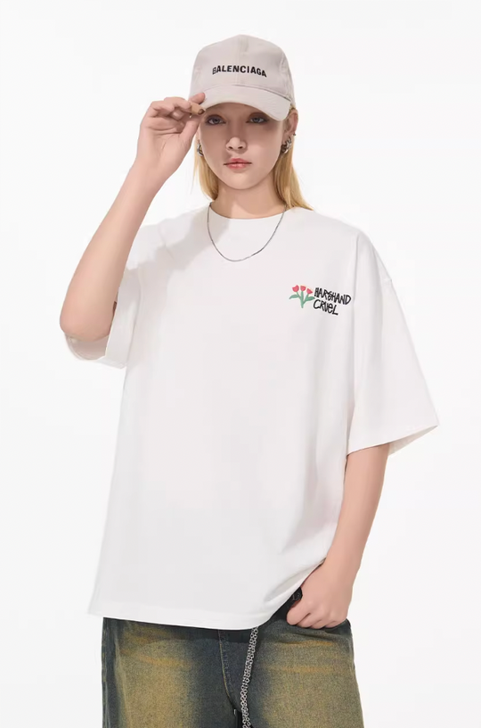 Harsh and Cruel Puff Print Flowers Tee