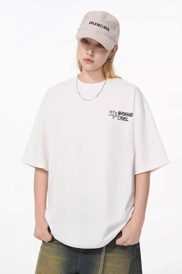 Harsh and Cruel Puff Print Flowers Tee