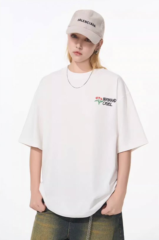 Harsh and Cruel Puff Print Flowers Tee