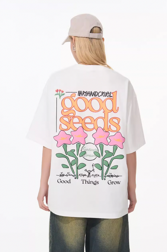 Harsh and Cruel Puff Print Flowers Tee