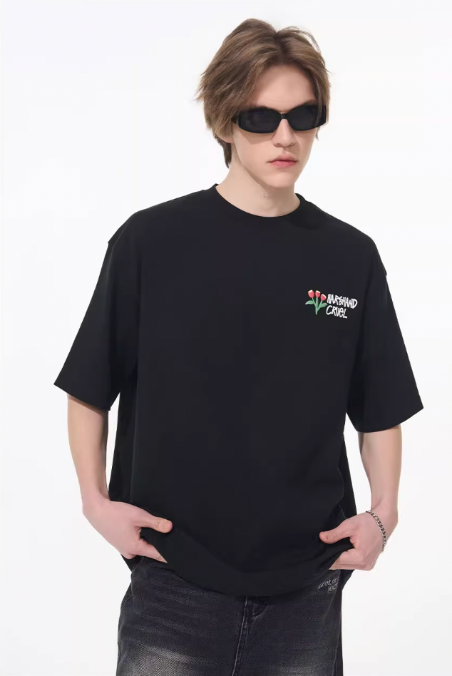 Harsh and Cruel Puff Print Flowers Tee