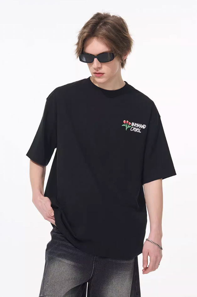 Harsh and Cruel Puff Print Flowers Tee