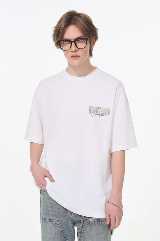 Harsh and Cruel Font Art Oil Painting Floral Tee