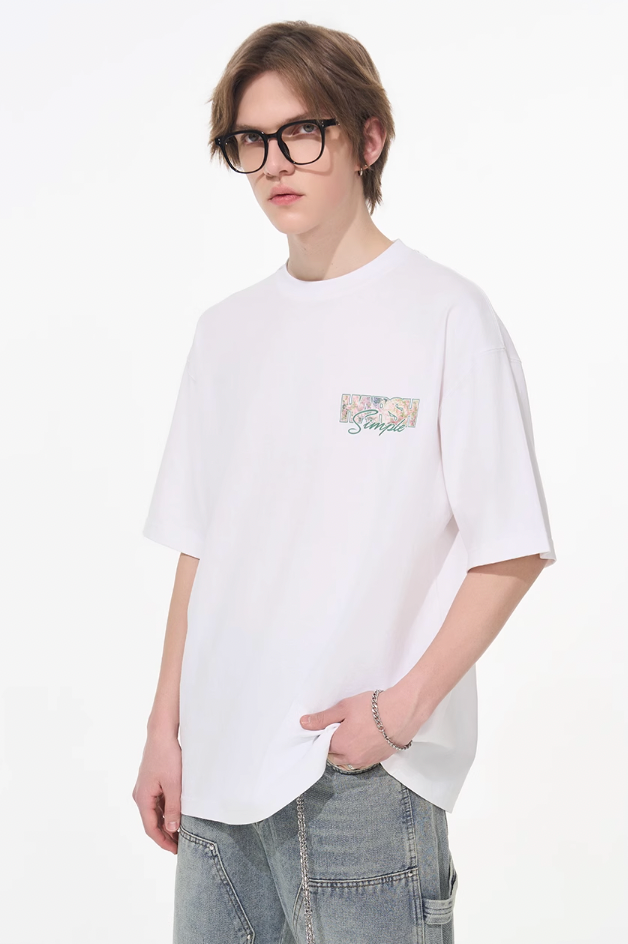 Harsh and Cruel Font Art Oil Painting Floral Tee