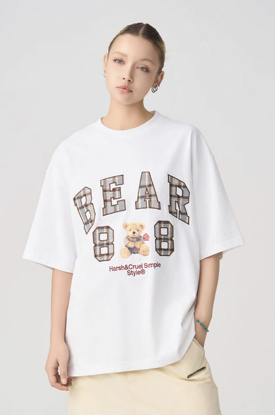 Harsh and Cruel Plaid Print Teddy Bear Tee