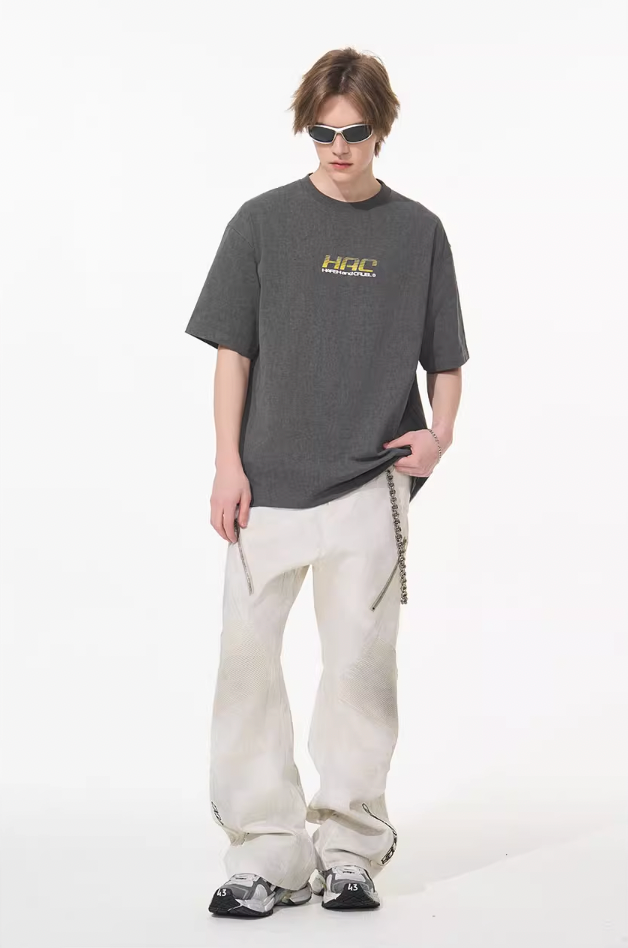 Harsh and Cruel Retro Racing Logo Print Tee