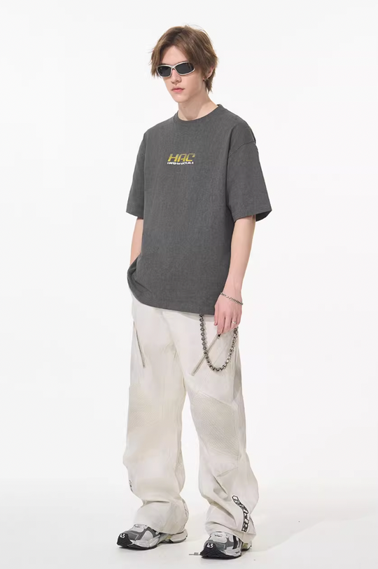 Harsh and Cruel Retro Racing Logo Print Tee