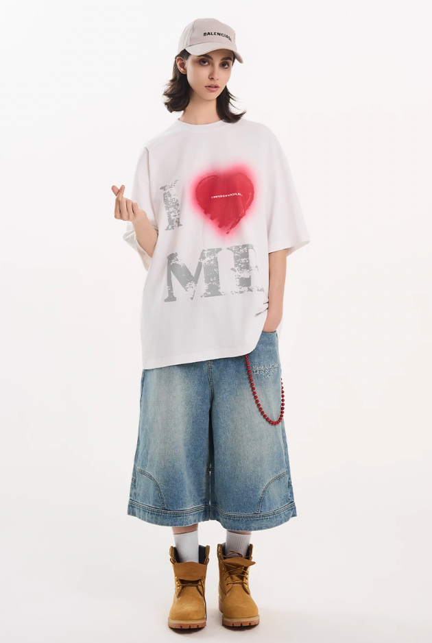 Harsh and Cruel Heart Print Heavyweight Tee