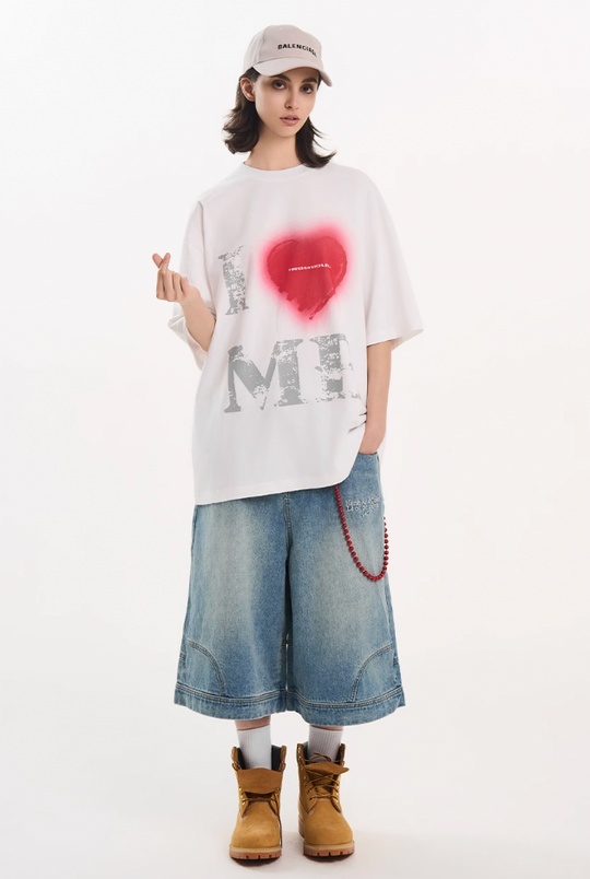 Harsh and Cruel Heart Print Heavyweight Tee