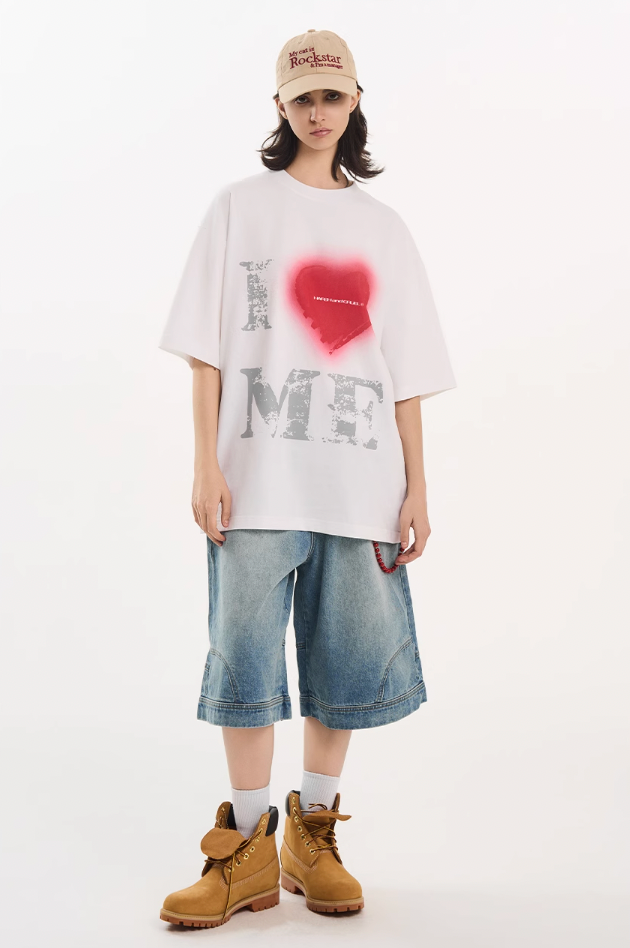 Harsh and Cruel Heart Print Heavyweight Tee