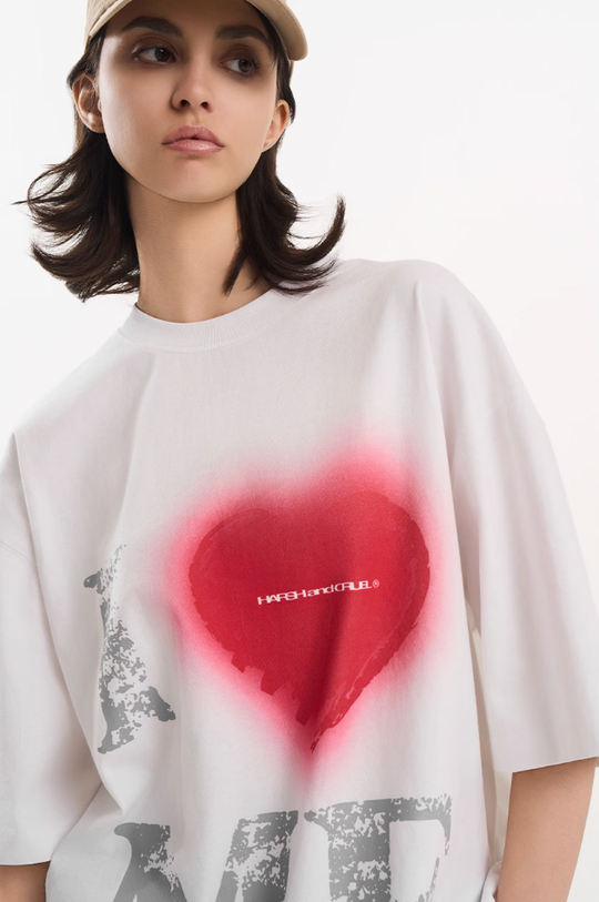Harsh and Cruel Heart Print Heavyweight Tee