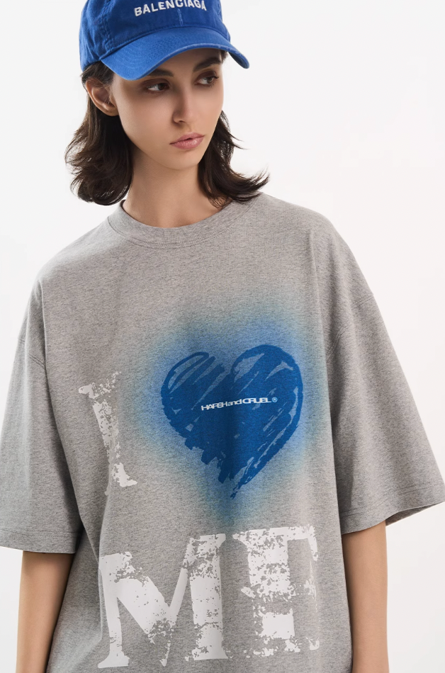 Harsh and Cruel Heart Print Heavyweight Tee