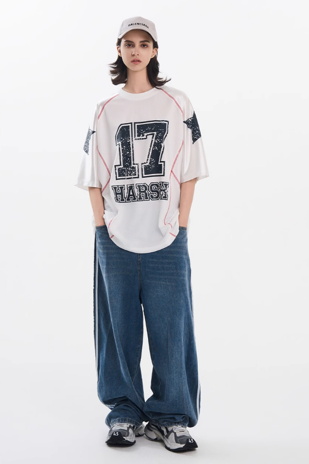 Harsh and Cruel Mesh Panel Raglan Sleeve Boxing Tee