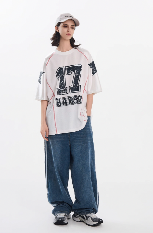 Harsh and Cruel Mesh Panel Raglan Sleeve Boxing Tee