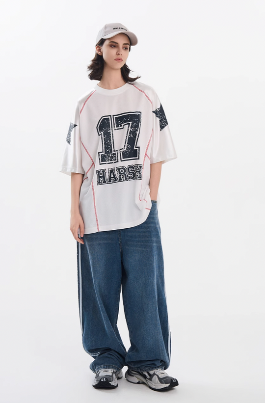 Harsh and Cruel Mesh Panel Raglan Sleeve Boxing Tee